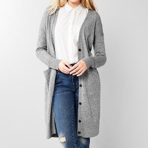 Ann Taylor Charcoal Cardigan Sweater